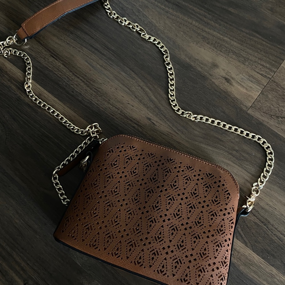 Brown Eyelet Purse